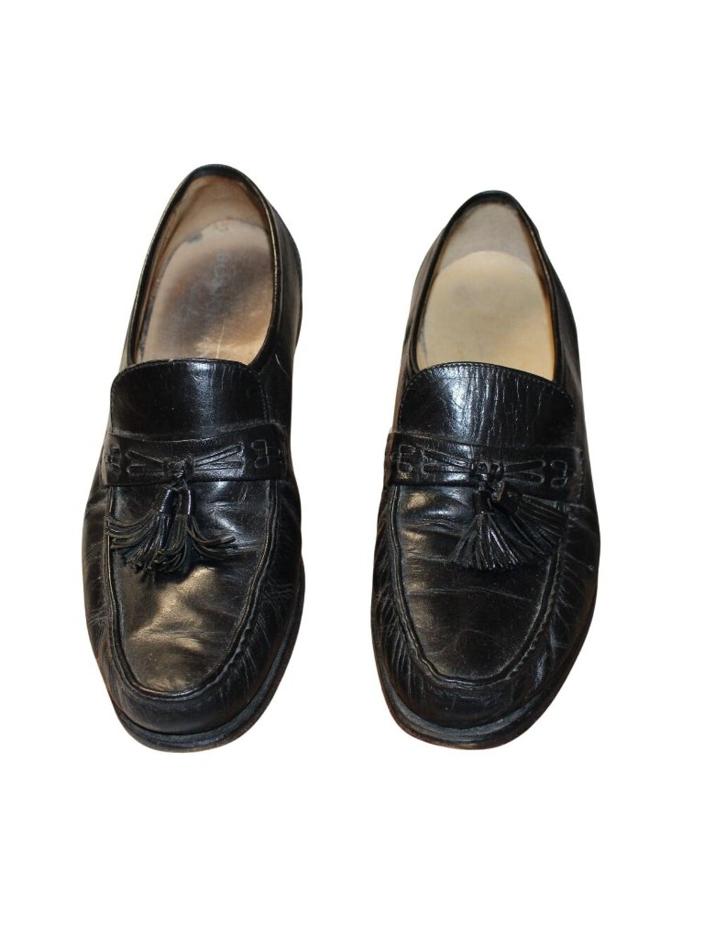 Vtg Bostonian Black Leather Tassel Loafers Dress Shoes Men's 8.5 M 12118016